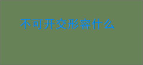 不可开交形容什么